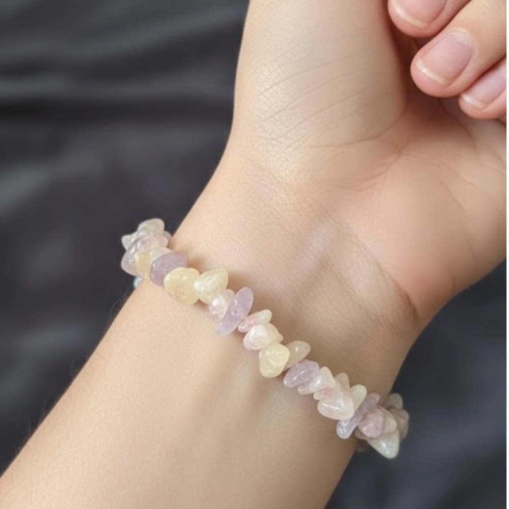 Handcrafted Stress Away Gemstone Bracelet Agate and Rose Quartz SALE
